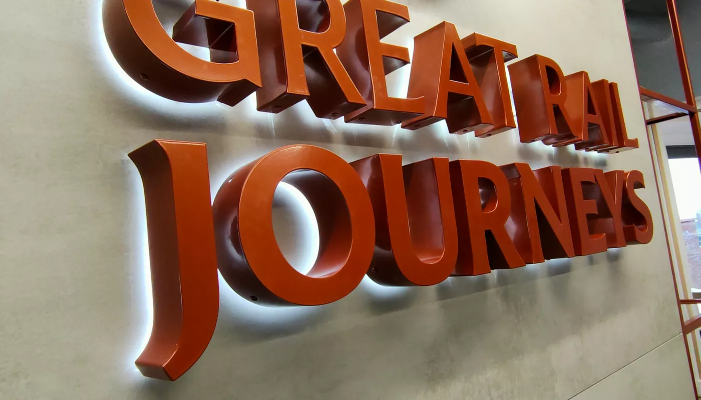 Great Rail Journeys Signage project sign
